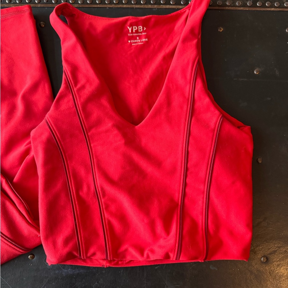 Abercrombie YPB Women's Red Top and leggings set